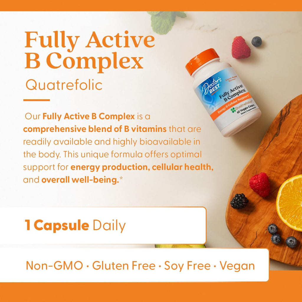Doctor's Best Complejo B Activo Metilado - 60 Cápsulas Vegetales