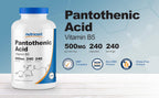 Nutricost Pantothenic Acid 500mg - 240 Capsules (3-Pack)