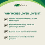 Health-E Suplemento de Vitamina E para Caballos, Polvo de dl-Alfa Tocoferol, 60 Dosis