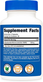 Nutricost NMN (Nicotinamida Mononucleótido) 500mg – 60 Cápsulas