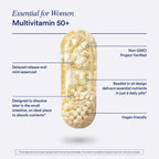 Ritual Multivitamínico Diario para Mujeres 50+ - Vitaminas y Minerales Esenciales para la Menopausia, Energía, Corazón, Huesos, Salud Cerebral* - Incluye Folato, DHA - Vegano - Menta - 60 Cápsulas - 30 Dosis