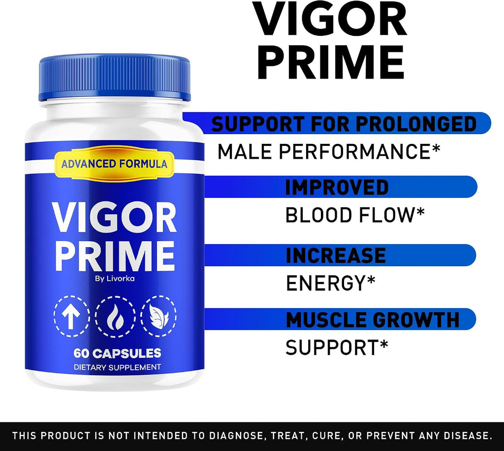 Vigor Prime Capsules – Complemento para hombres, Fórmula avanzada, 60 cápsulas
