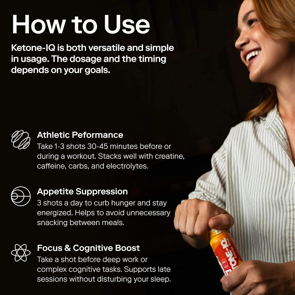 Ketone-IQ Shots de Cetonas Exógenas Sin Cafeína - Pack de 24 (Manzana Verde)
