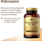 Solgar Policosanol 20 mg, 100 Cápsulas Vegetales - Apoyo Cardiovascular