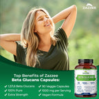 Zazzee Extra Strength Beta Glucans 1,3/1,6, 1000 mg, 90 Cápsulas Veganas