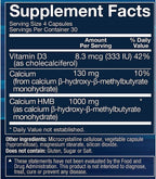 BodyTech HMB + Vitamina D3 - Apoya el Crecimiento Muscular, la Fuerza y la Recuperación (120 Cápsulas Vegetales)