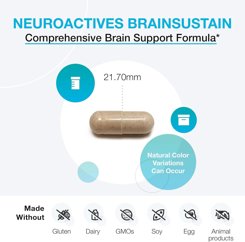 XYMOGEN NeuroActives BrainSustain - Apoyo Cerebral con Fosfatidilserina y CoQ10 - 240 Cápsulas