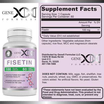 Genex Formulas Fisetin 100mg (60 Cápsulas) – Antioxidante para un Envejecimiento Saludable y la Salud Cognitiva – Image 3
