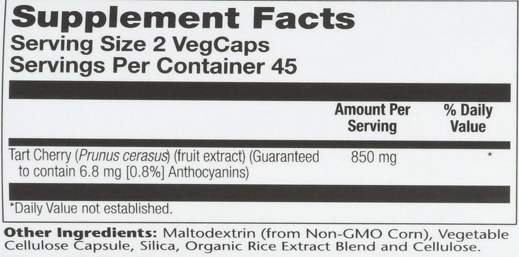 SOLARAY Extracto de Cereza Ácida 425mg | 90 Cápsulas | Concentrado con Antocianinas