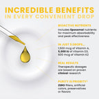 Pure Therapro Rx Vegan A-D-K Drops 10 ml - Complejo de Vitaminas A, D3 y K2 Liposomal