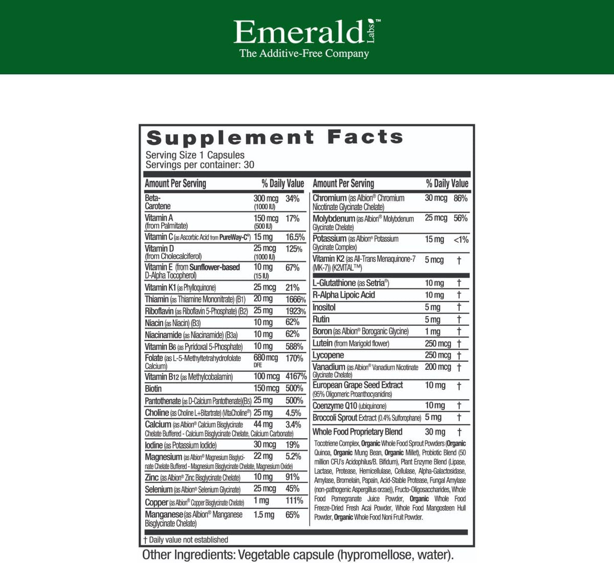 EMERALD LABS Women's 45+ 1-Daily Multi - – Apoyo a la salud cerebral: Incluye nutrientes que ayudan a mantener la – Image 2