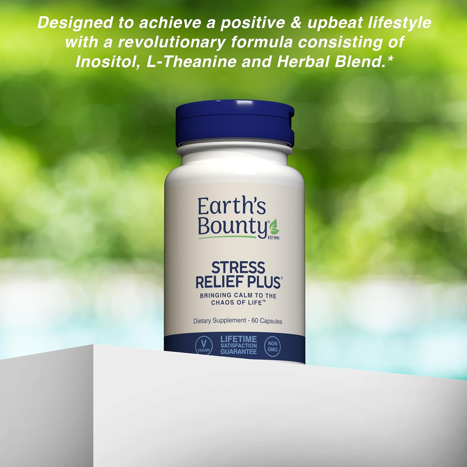 Earth's Bounty - Stress Relief Plus - 60 Cápsulas Vegetarianas