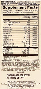 Vital Fuerte Liquid Shot Multivitamínico y Mineral - 10 unidades de 15 ml