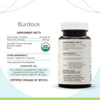 HerbEra Bardana Orgánica USDA - 60 Cápsulas - Suplemento Herbal Natural con Raíz de Bardana (Arctium lappa) Orgánica Certificada - Cápsulas Vegetarianas