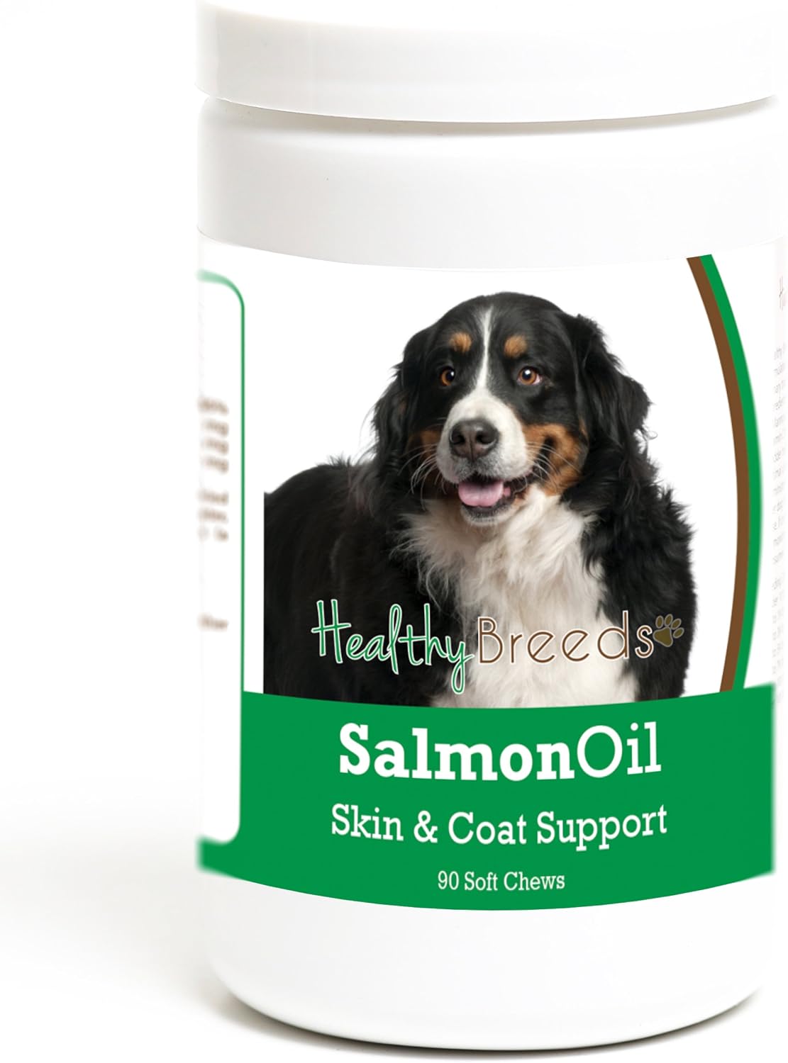 Healthy Breeds Aceite de Salmón para Perros Bernese Mountain Dog Soft Chews, 90 Unidades
