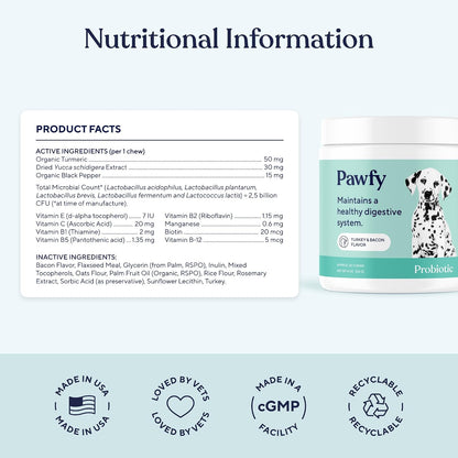 Pawfy Probióticos para Perros | Apoya la Salud Digestiva, Diarrea para Perros Pequeños y Grandes | Mejora la Salud – Image 4