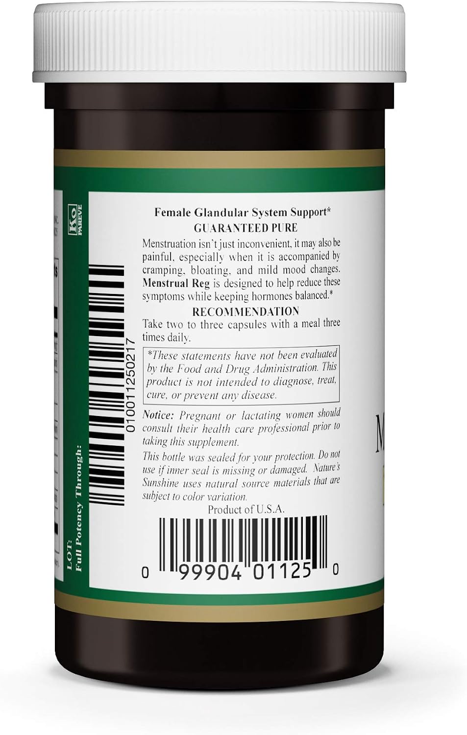 Nature's Sunshine Menstrual Reg, 100 Cápsulas - Suplemento Herbal