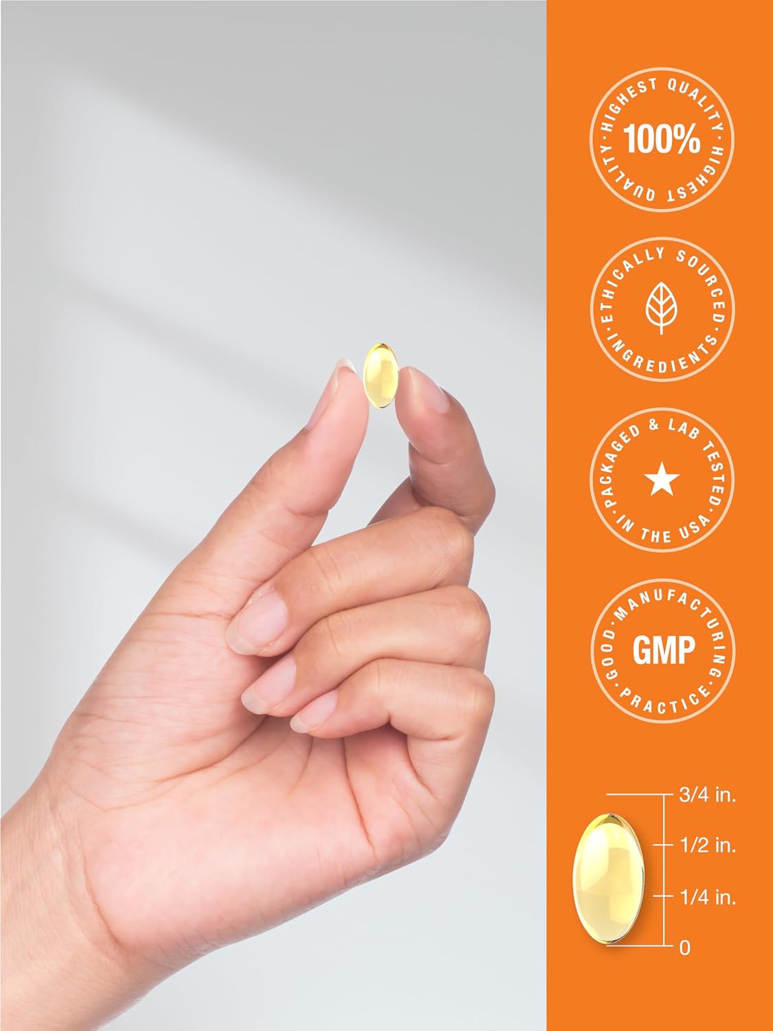 Horbäach Vitamina D3 10000 IU - 500 Softgels | Suplemento No-GMO, Sin Gluten, Alta Potencia (250 mcg)