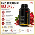 Saba Pomegranate Plus | Suplemento antioxidante con Astaxantina y Granada | 60 Cápsulas