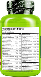 NATURELO Multivitamínico Prenatal con Hierro Quelado Suave, Folato Metílico, Calcio Vegetal y Colina - Vegano - Sin Gluten - 180 Cápsulas
