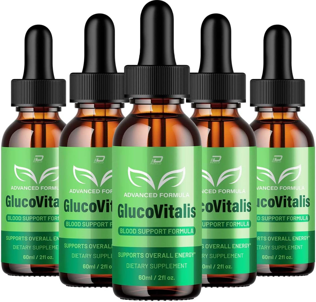Gluco Vitalis Fórmula Saludable – Gotas Líquidas Naturales Extra Strength (5 Envases)