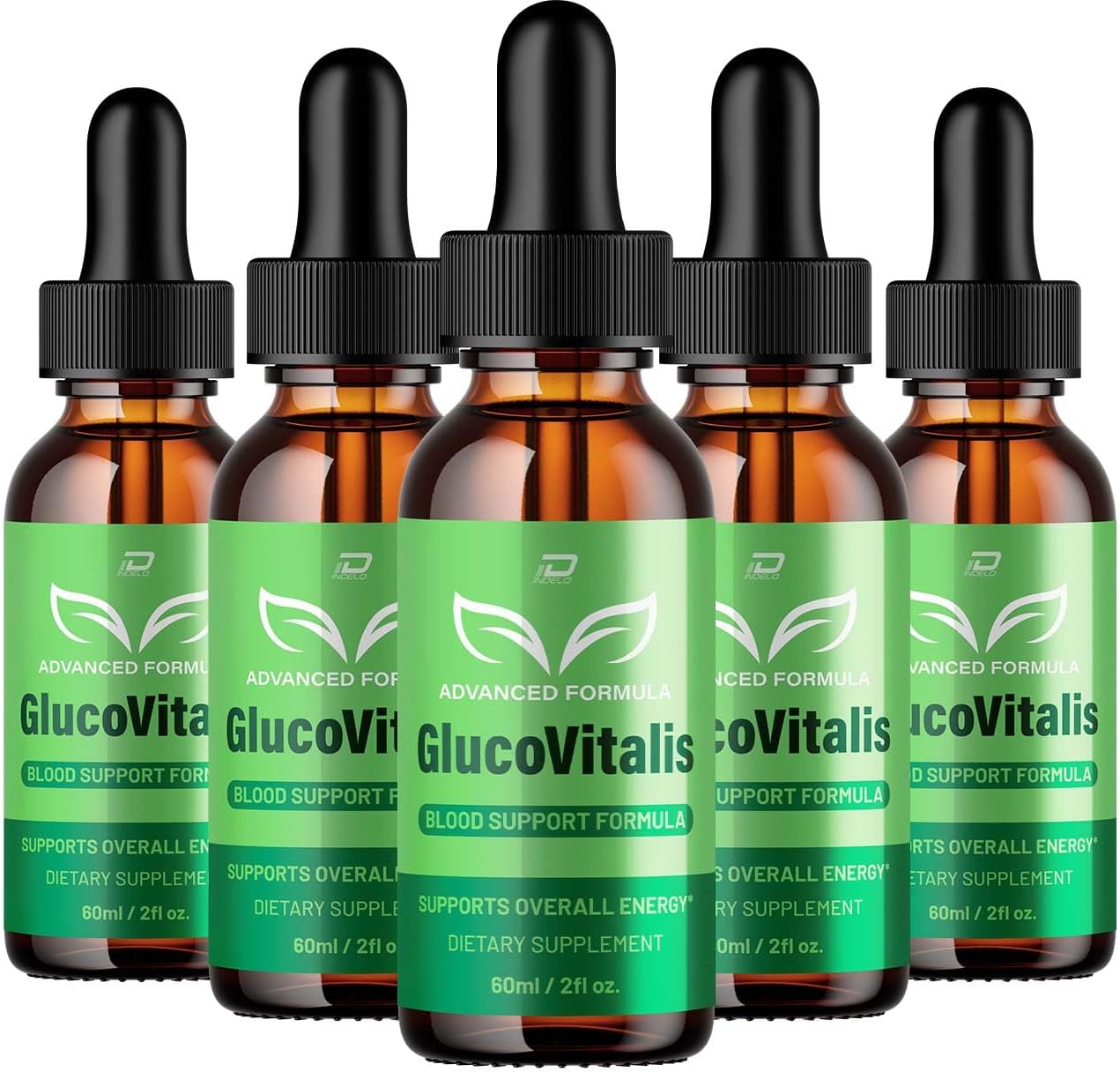 Gluco Vitalis Fórmula Saludable – Gotas Líquidas Naturales Extra Strength (5 Envases)