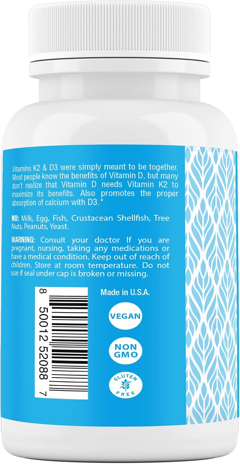 Safrel Vitamina D3 5000 UI + K2 MK-7 120 mcg, 120 Cápsulas