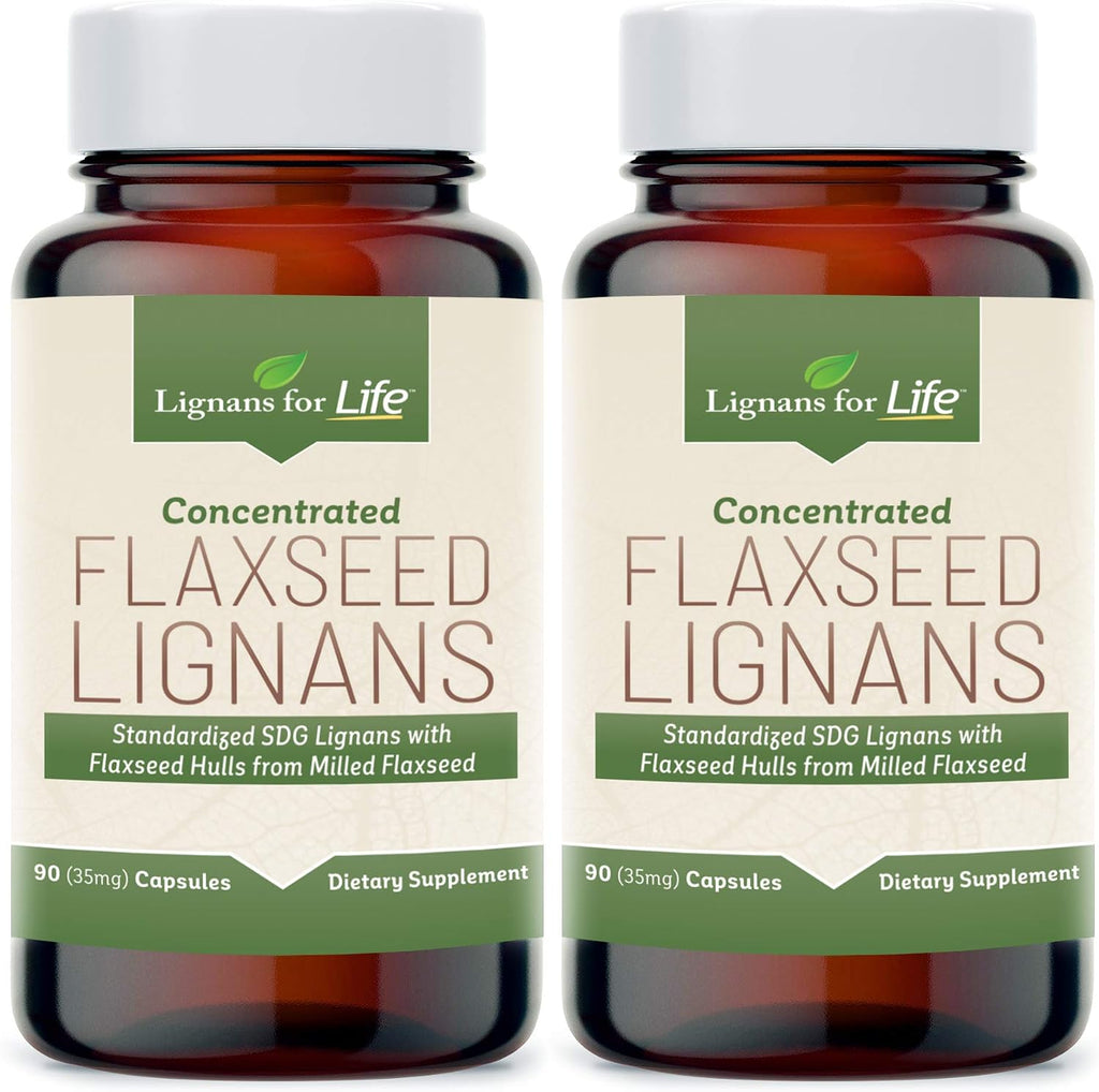 Lignans For Life Lignanos de Linaza - Suplemento Orgánico de Lignanos de Linaza para Perros y Personas, 15mg, 90 Cápsulas