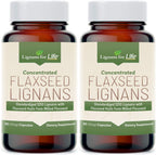 Lignans For Life Lignanos de Linaza - Suplemento Orgánico de Lignanos de Linaza para Perros y Personas, 15mg, 90 Cápsulas