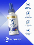 Carlyle Complejo B Sublingual - 60 ml - Gotas Líquidas con Vitamina B12 - Sabor a Bayas - Suplemento Vegetariano, No GMO, Sin Gluten