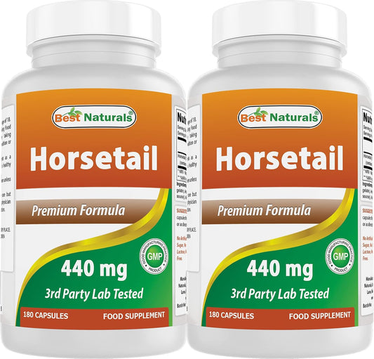 Best Naturals Cola de Caballo 440 mg 180 Cápsulas (Paquete de 2)