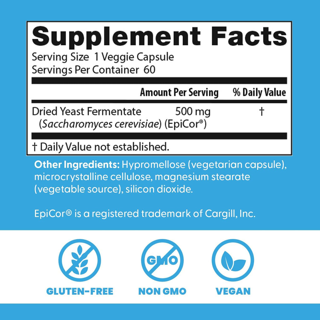 Doctor's Best EpiCor 500 mg Postbiótico - 60 Cápsulas Vegetales