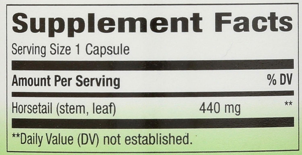 Nature's Way Cola de Caballo Premium 440 mg, 100 cápsulas vegetales