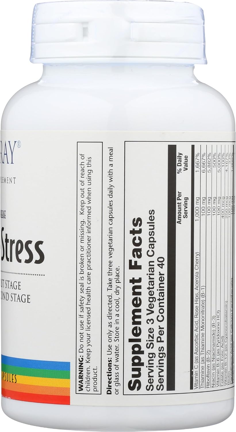 Solaray TwoStage Mega-B-Stress, 120 cápsulas