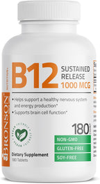 Bronson Vitamina B12 1000 mcg Liberación Sostenida - 180 Comprimidos