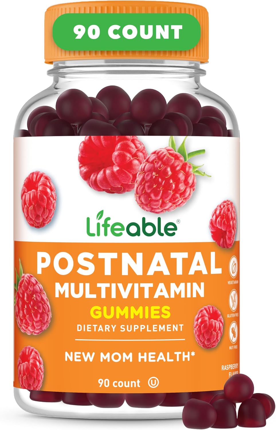 Lifeable Multivitamínico Postnatal con Hierro, Colina y Yodo | Vitaminas Postnatales para Mujeres en Lactancia | Gomitas Vegetarianas No-GMO | 90 Gomitas