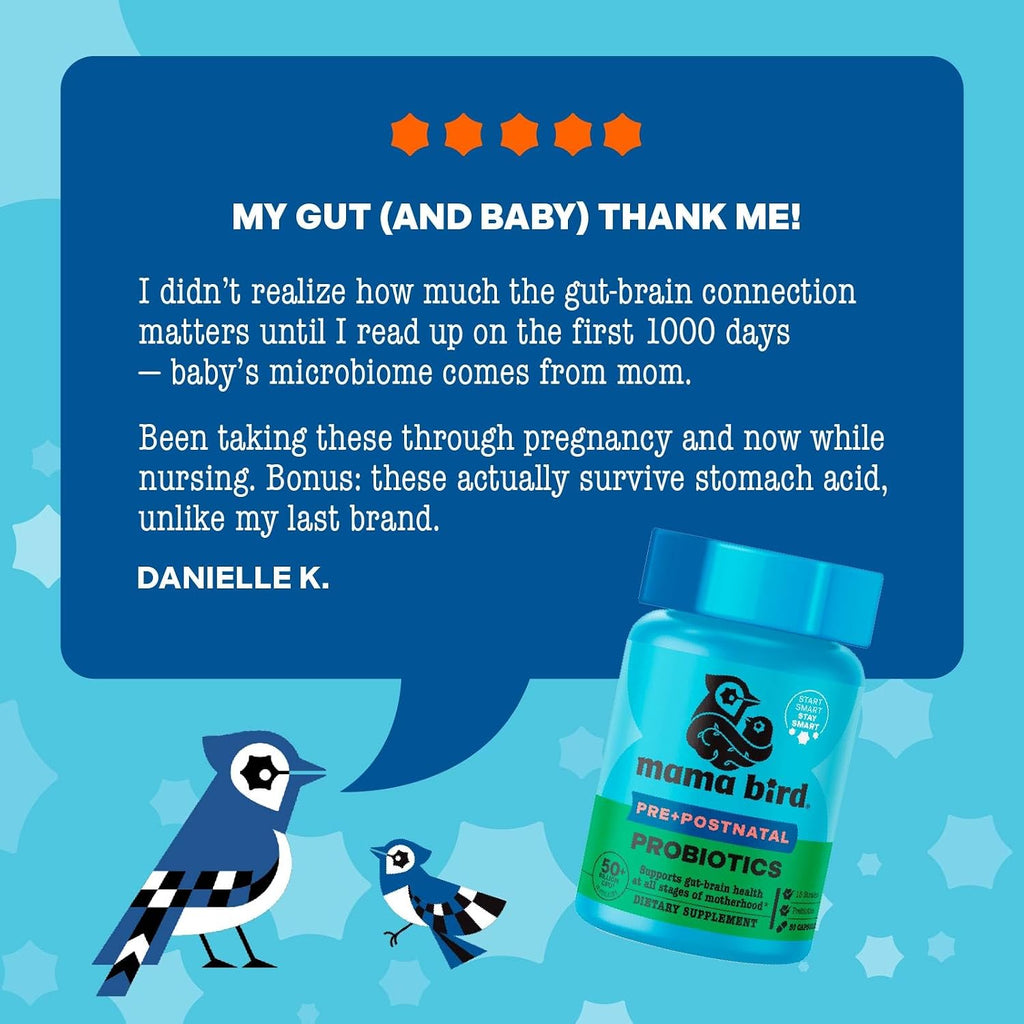 Mama Bird Probiotics - Probiótico Prenatal 50 Mil Millones UFC - 30 Cápsulas