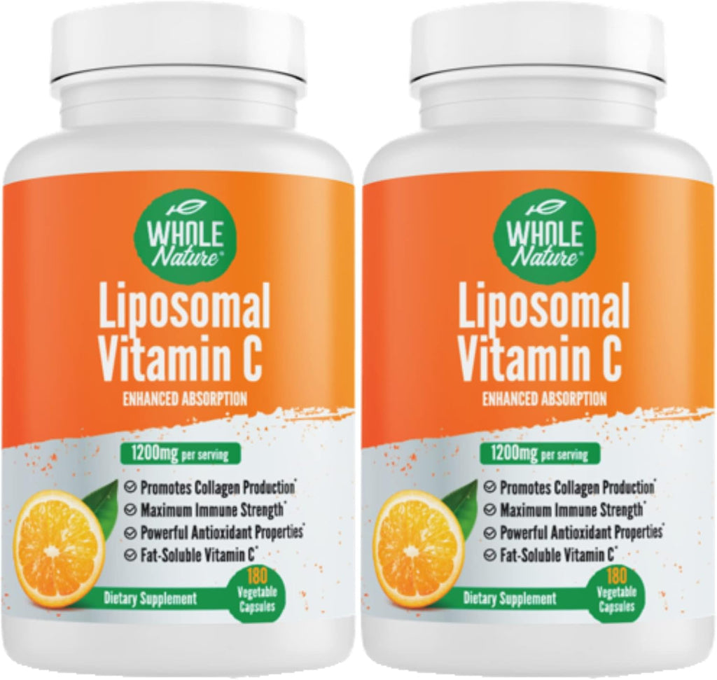 Vitamina C Liposomal 1200 mg - 180 Cápsulas Veganas de Alta Absorción