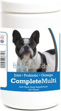 Healthy Breeds French Bulldog Multivitamínico Todo en Uno Masticable Suave – 120 Unidades