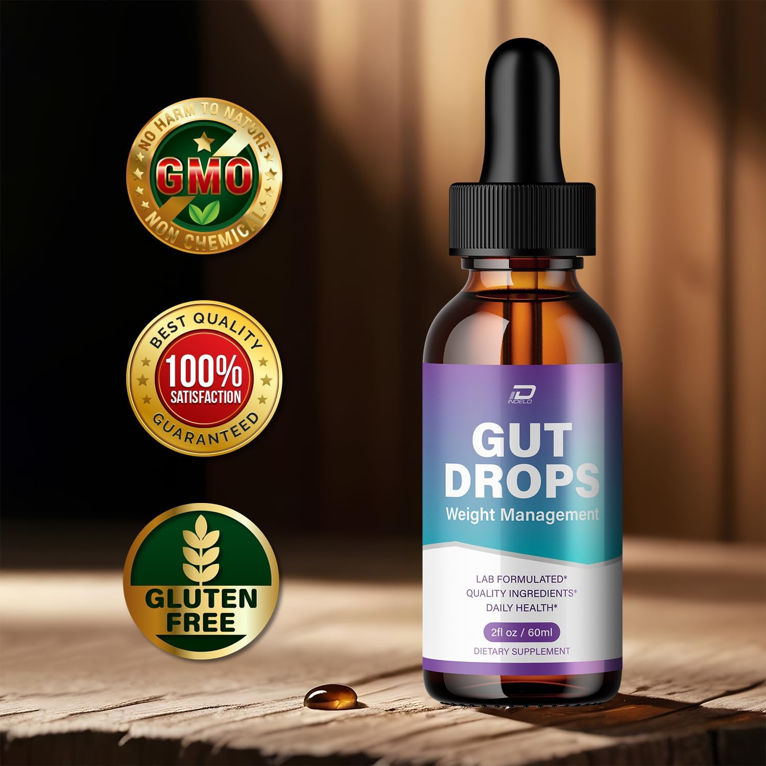 Gut Drops Healthy Formula – Suplemento Líquido Natural, Extra Fuerte, 1 Pack (1 Mes)