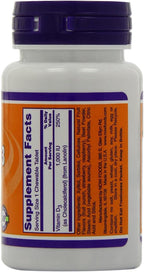 NOW Foods Vitamina D-3 1.000 UI 180 Comprimidos Masticables (Paquete de 2)