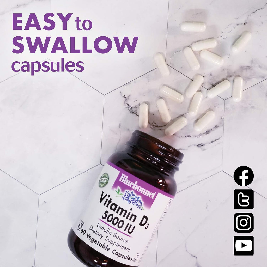 Bluebonnet Nutrition Vitamina D3 400 UI - 180 Cápsulas Vegetales