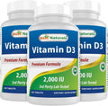 Best Naturals Vitamina D3 2000 UI (50 mcg) - 100 Comprimidos (Pack de 3)