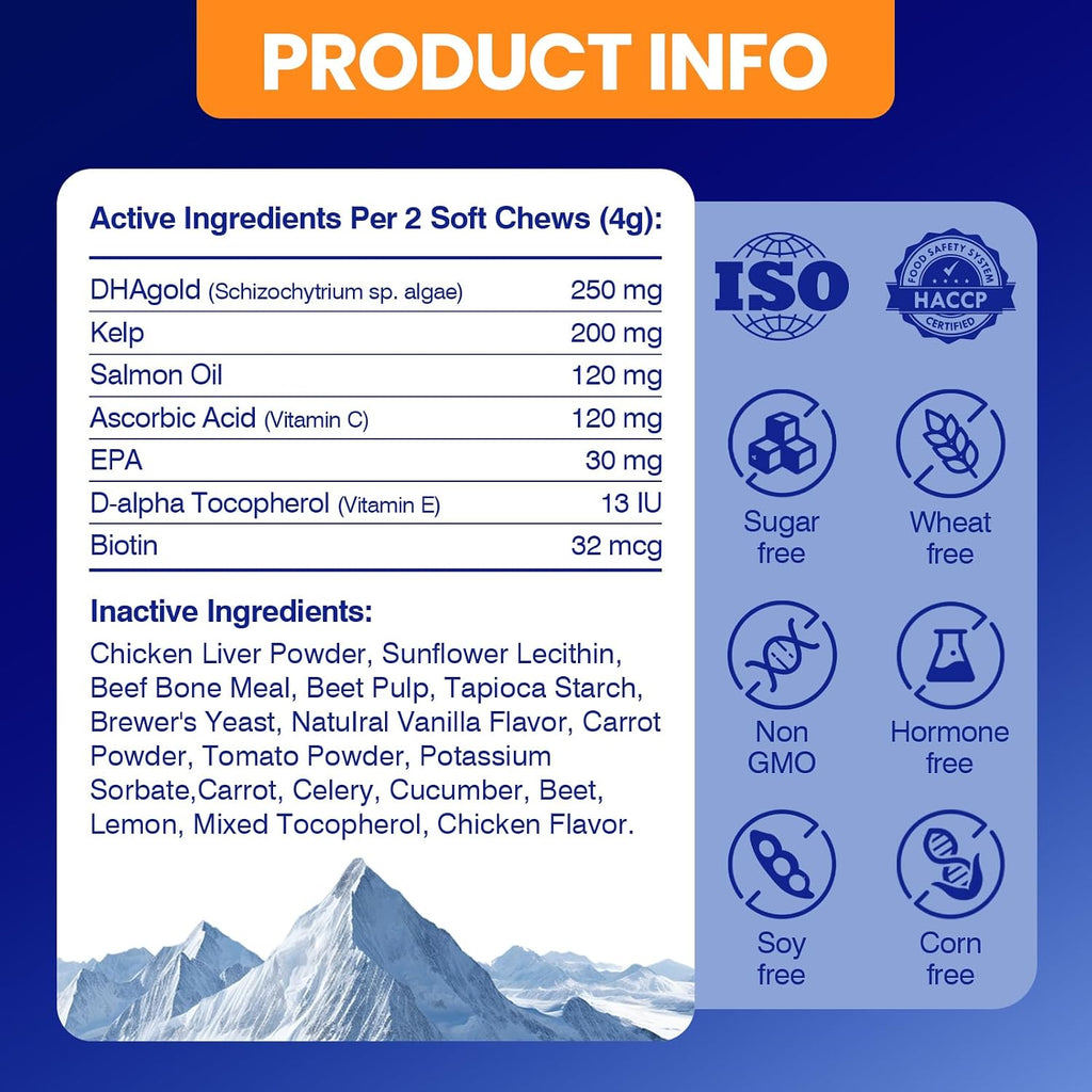 Golosinas de Omega 3 para perros (200 uds) - Piel y pelaje