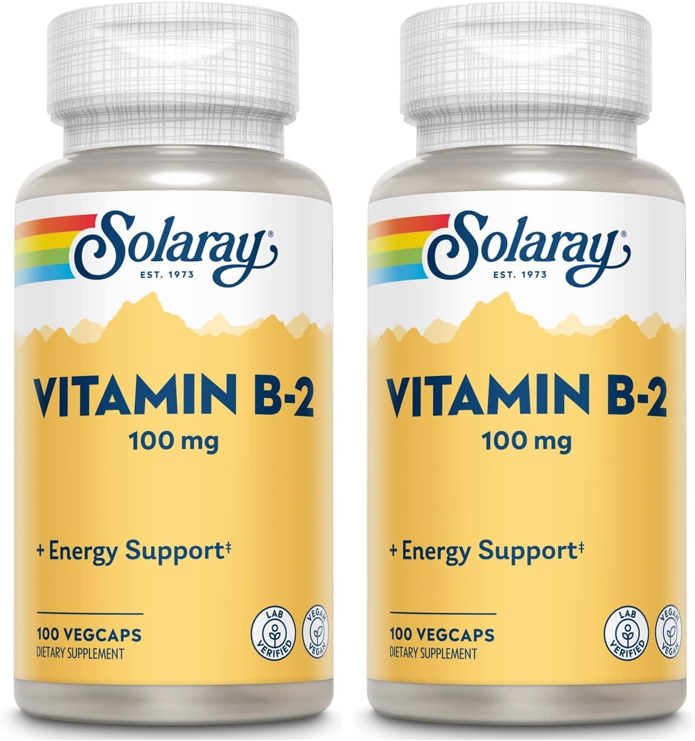 Solaray Vitamina B2 100 mg – Riboflavina, 100 Cápsulas Veganas