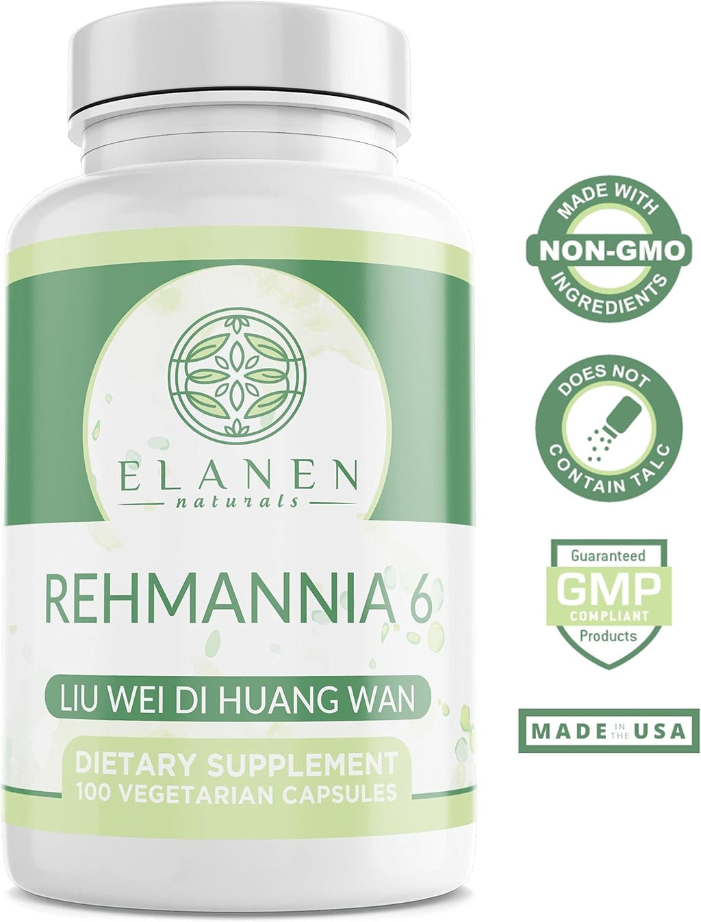 Liu Wei Di Huang Wan, Rehmannia 6, Six Flavor Rehmannia, 100 Cápsulas Vegetales