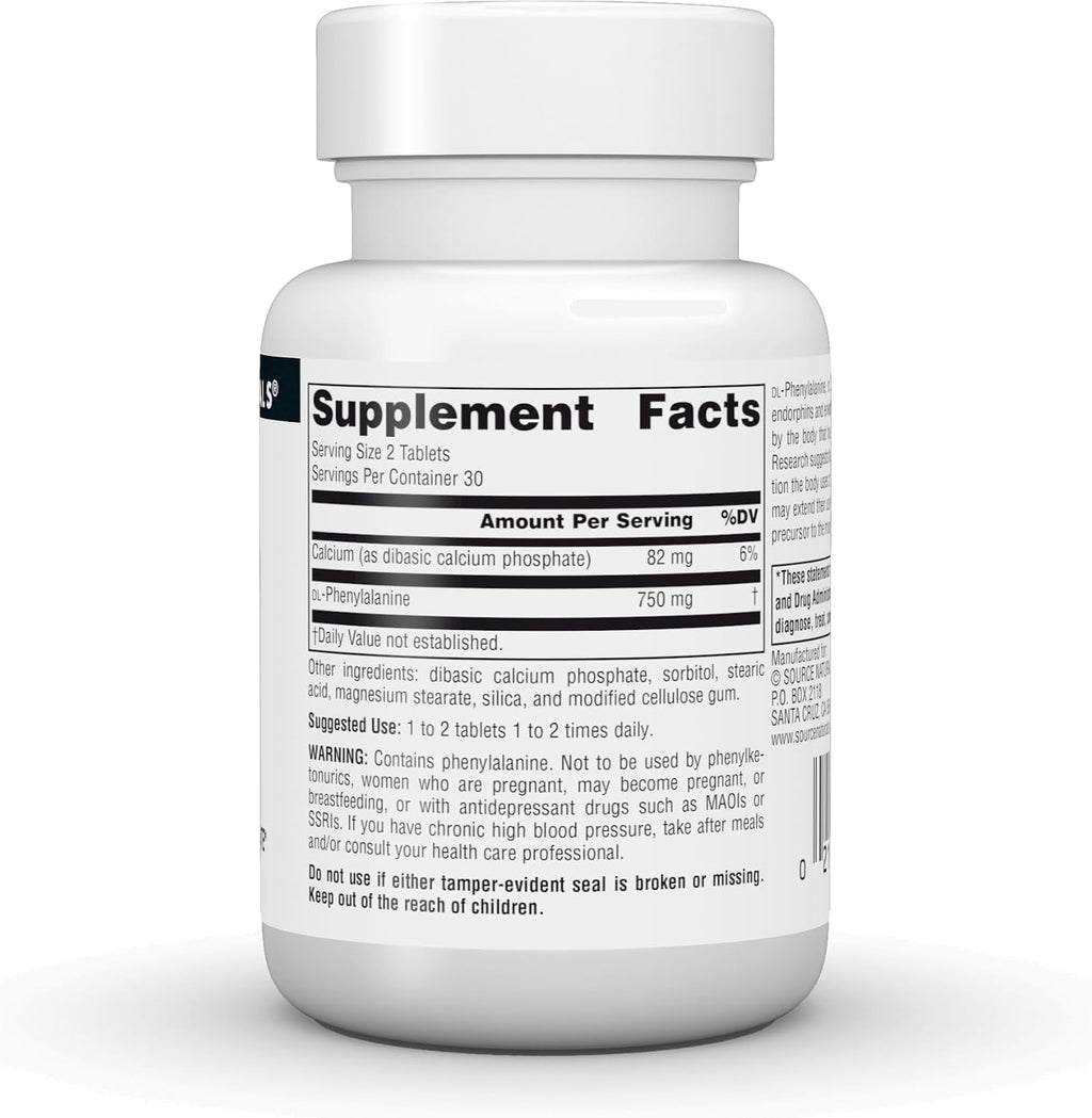 Source Naturals DLPA DL-Fenilalanina, 375 mg - 60 Tabletas