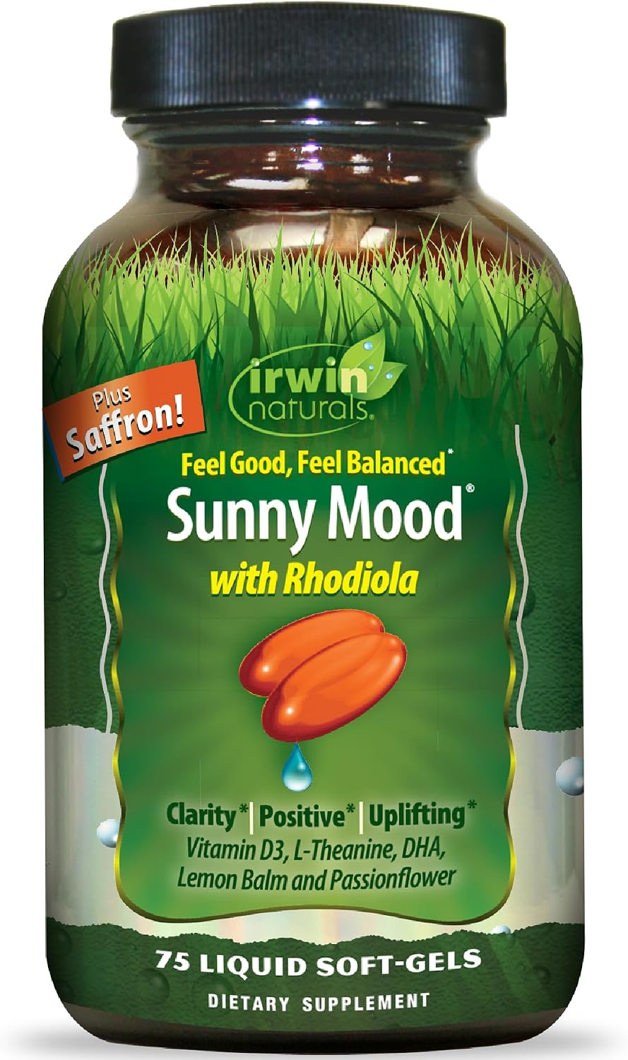 Irwin Naturals Sunny Mood - Emotional Balance and Mood Support, 75 Liquid Soft-Gels