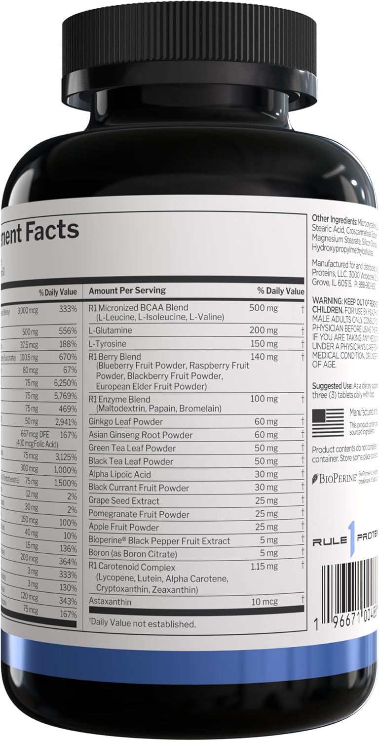 Rule 1 Proteins Men's Daily Multi, 180 Comprimidos, 60 Días