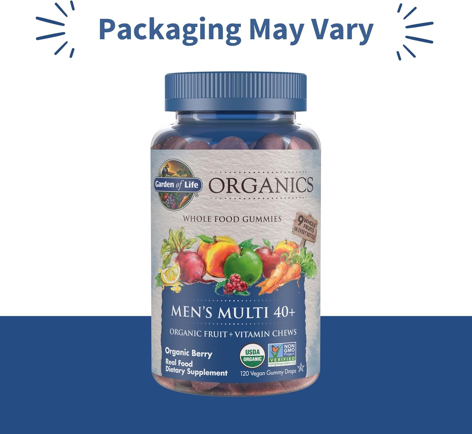 Garden of Life Organics Men 40+ Multivitamínico en Gominolas - Berry - 120 gominulas orgánicas